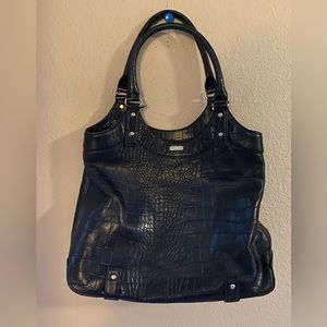 Kate Spade Croc Black Embossed Shoulder Bag